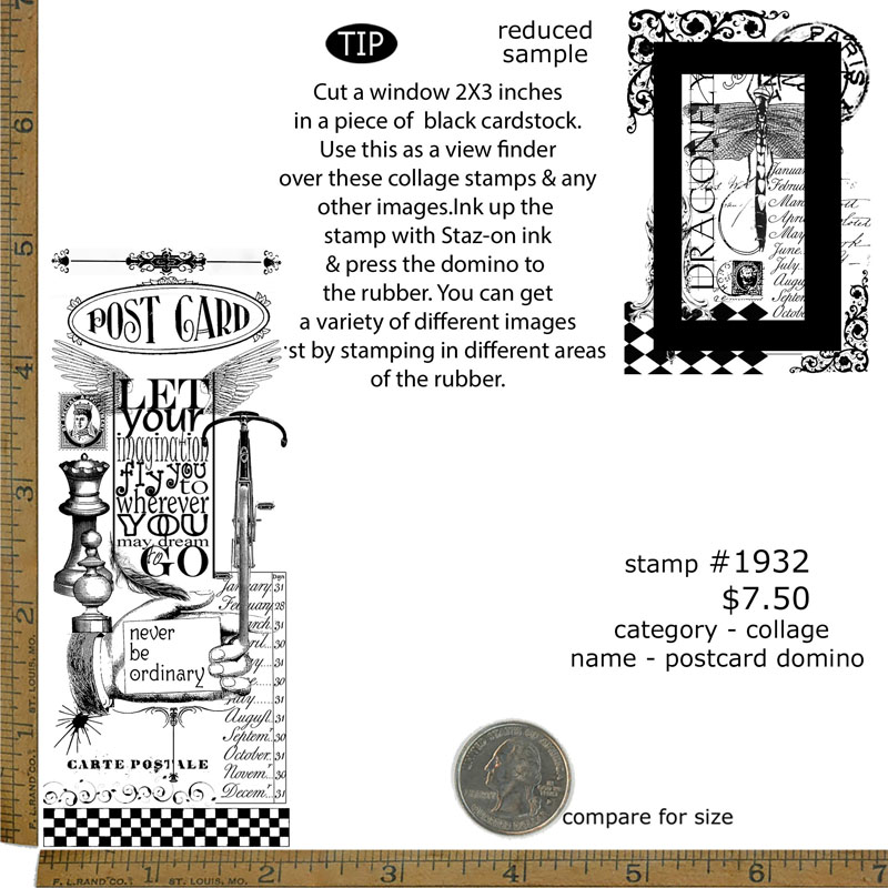 #1932 - Postcard Domino - Collage